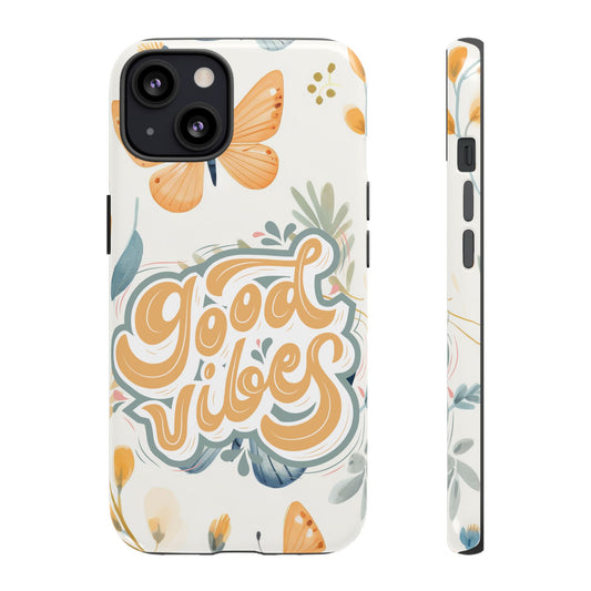 Good Vibes Retro Floral Phone Case 70s Style iPhone Google Pixel Samsung Cover Cute Aesthetic Groovy Case Vintage Sunshine Gift for Her